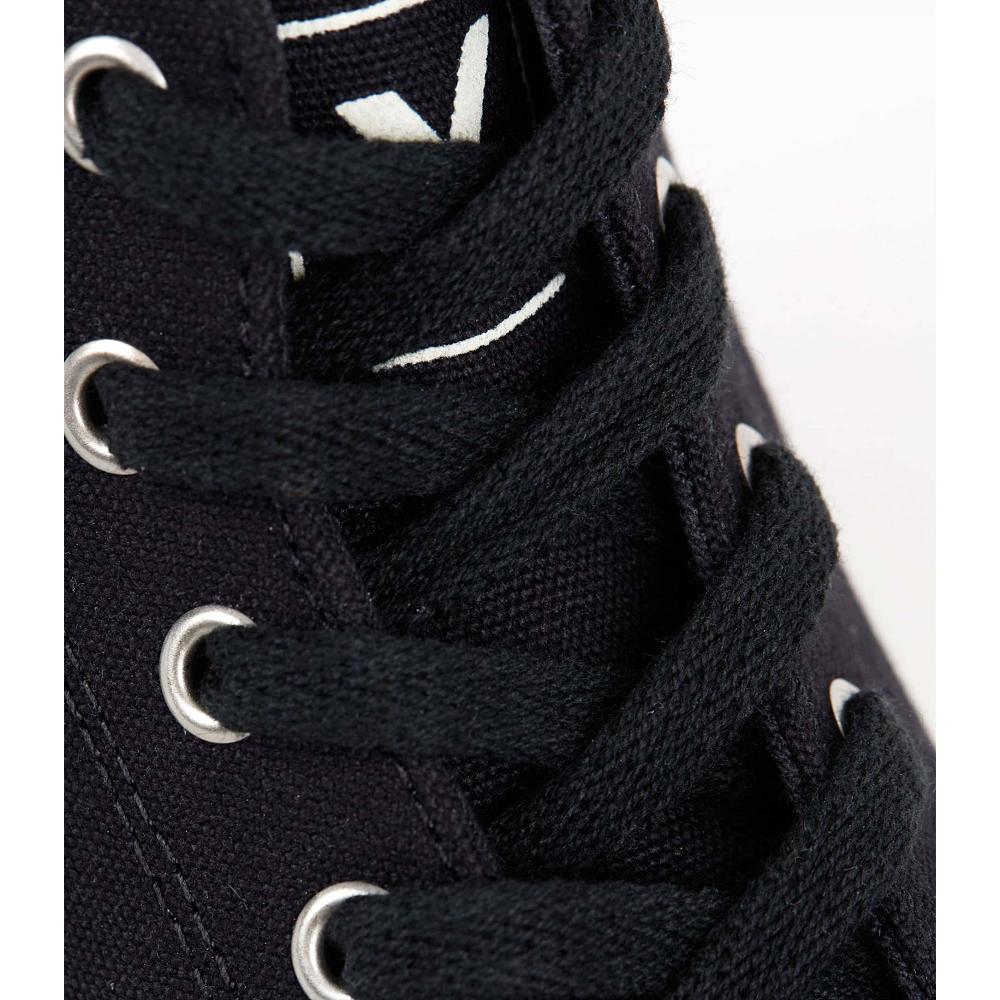 Veja LACES ORGANIC COTTON BLACK Topanky Damske Čierne | SK 472OKI